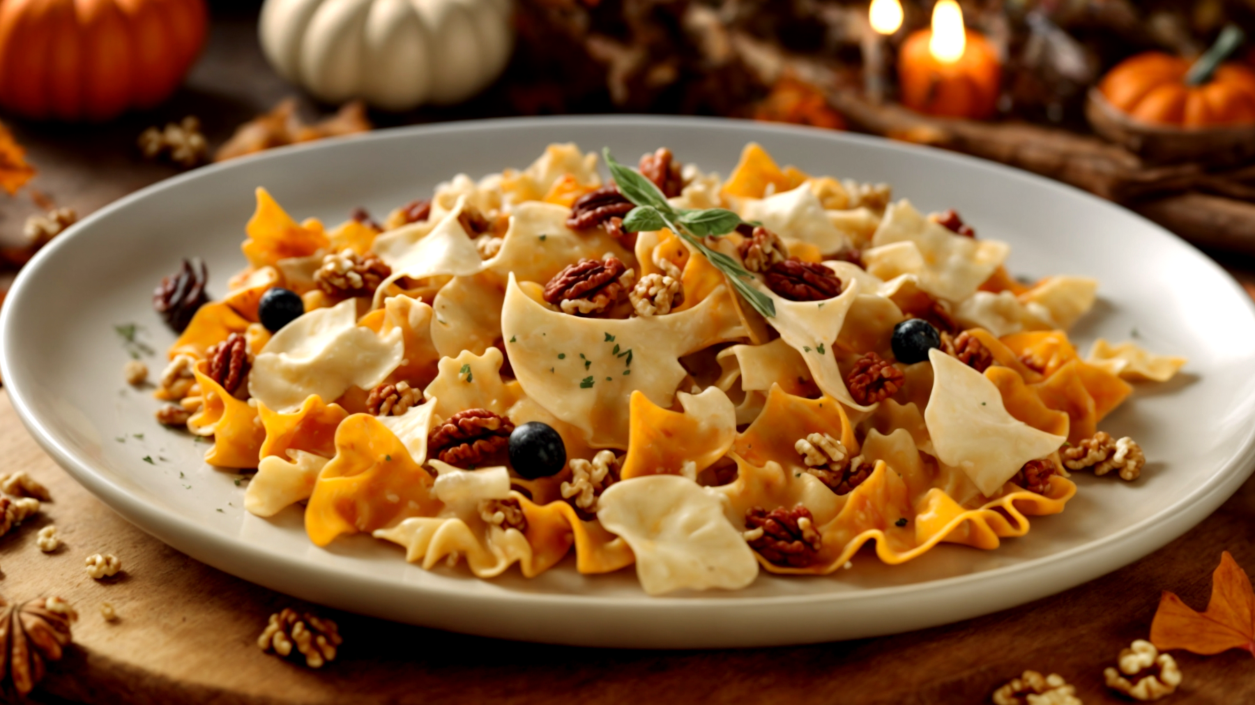 Farfalle zucca noci"