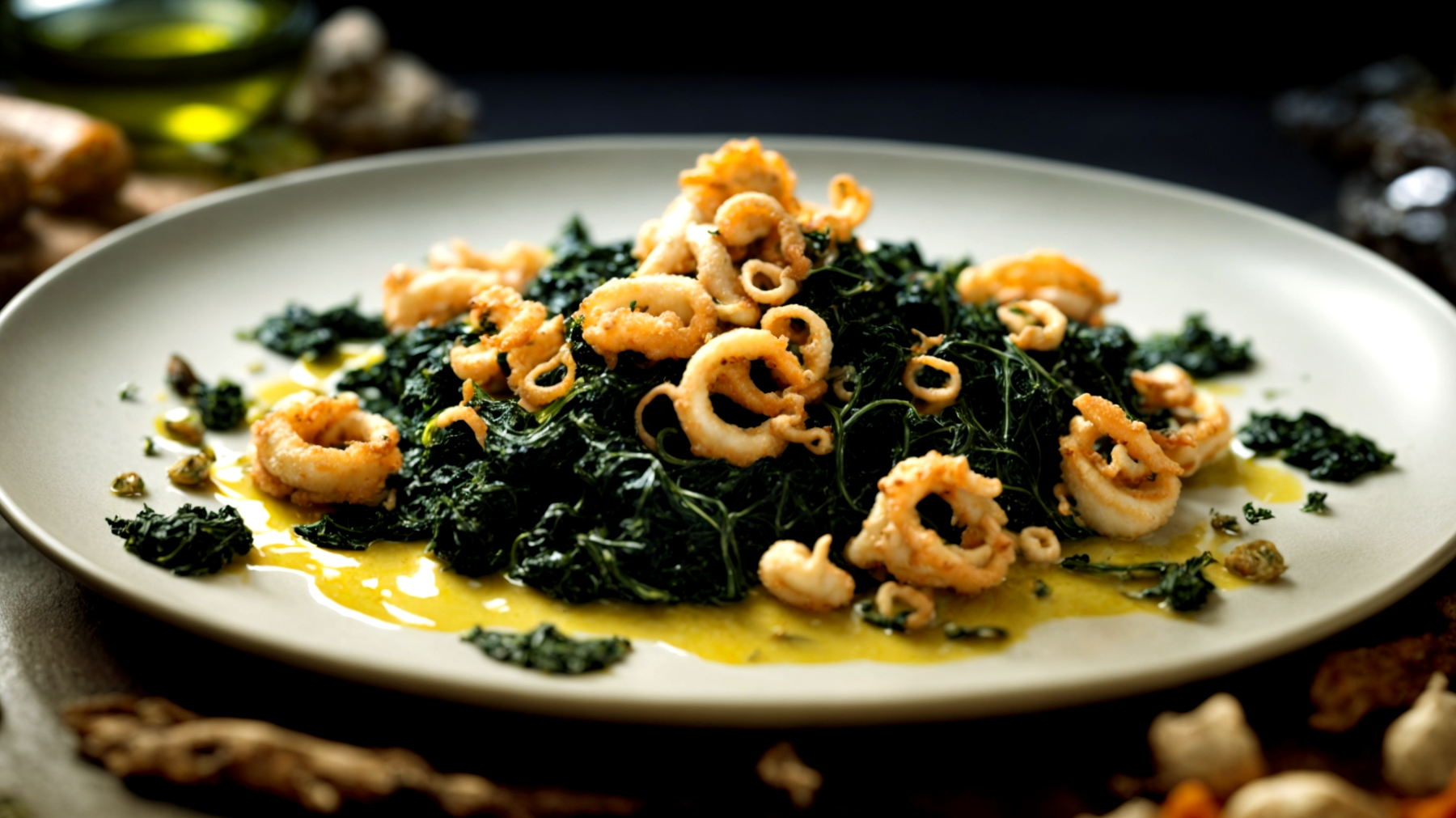 calamari cavolo nero zafferano"