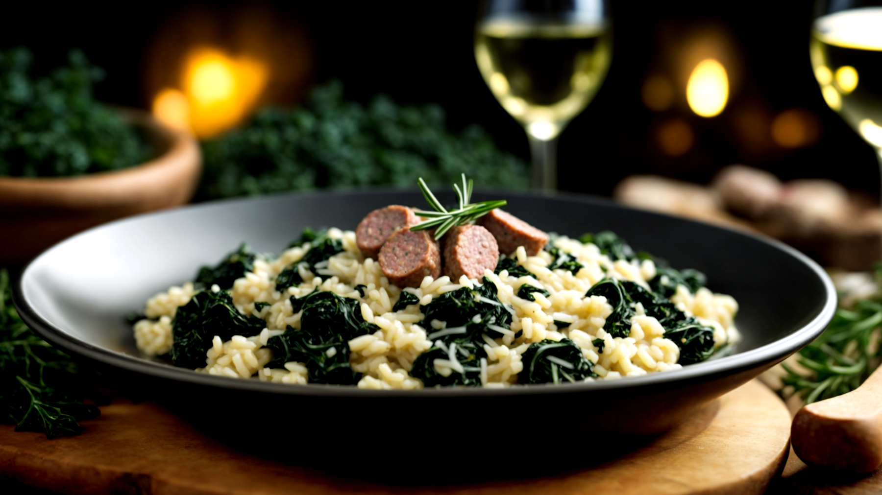 Risotto autunnale salsiccia cavolo nero"