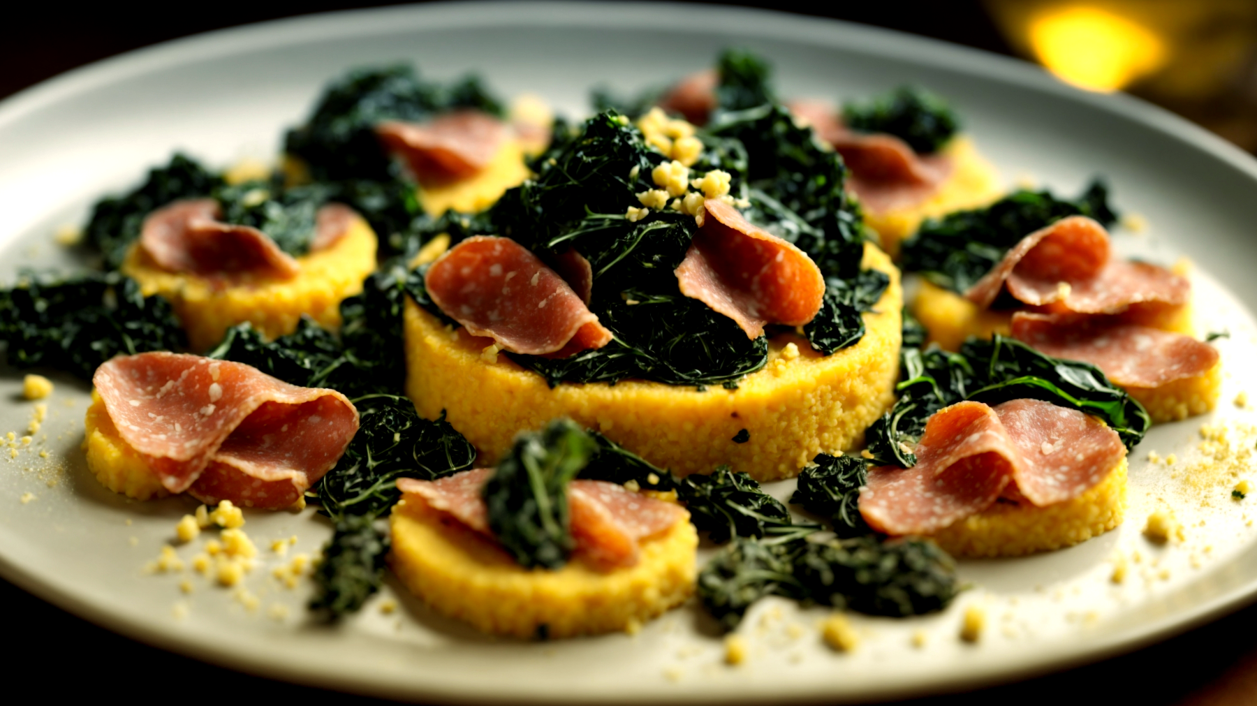 polenta salame cavolo nero"